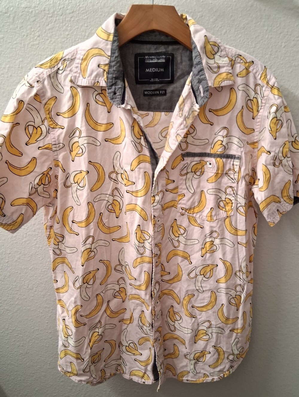 Mens Modern Culture Bana Print Button Down Medium